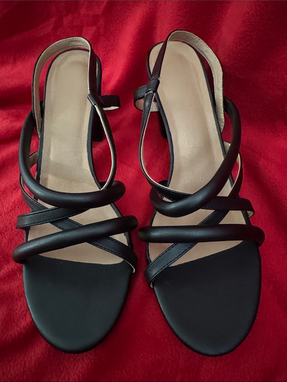 Black Strappy Slingback Sandals
